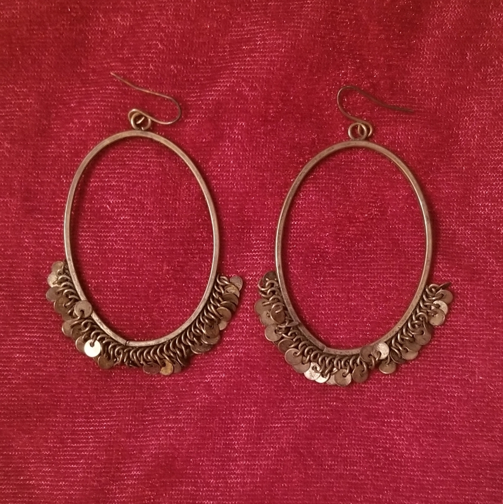 Antique Goldtone Oval Earrings